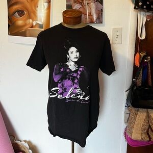 Selena Graphic Tee with Purple Highlights